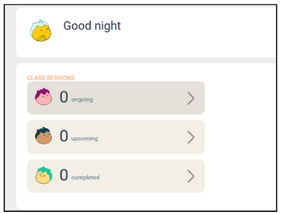 Class session on the dashboard